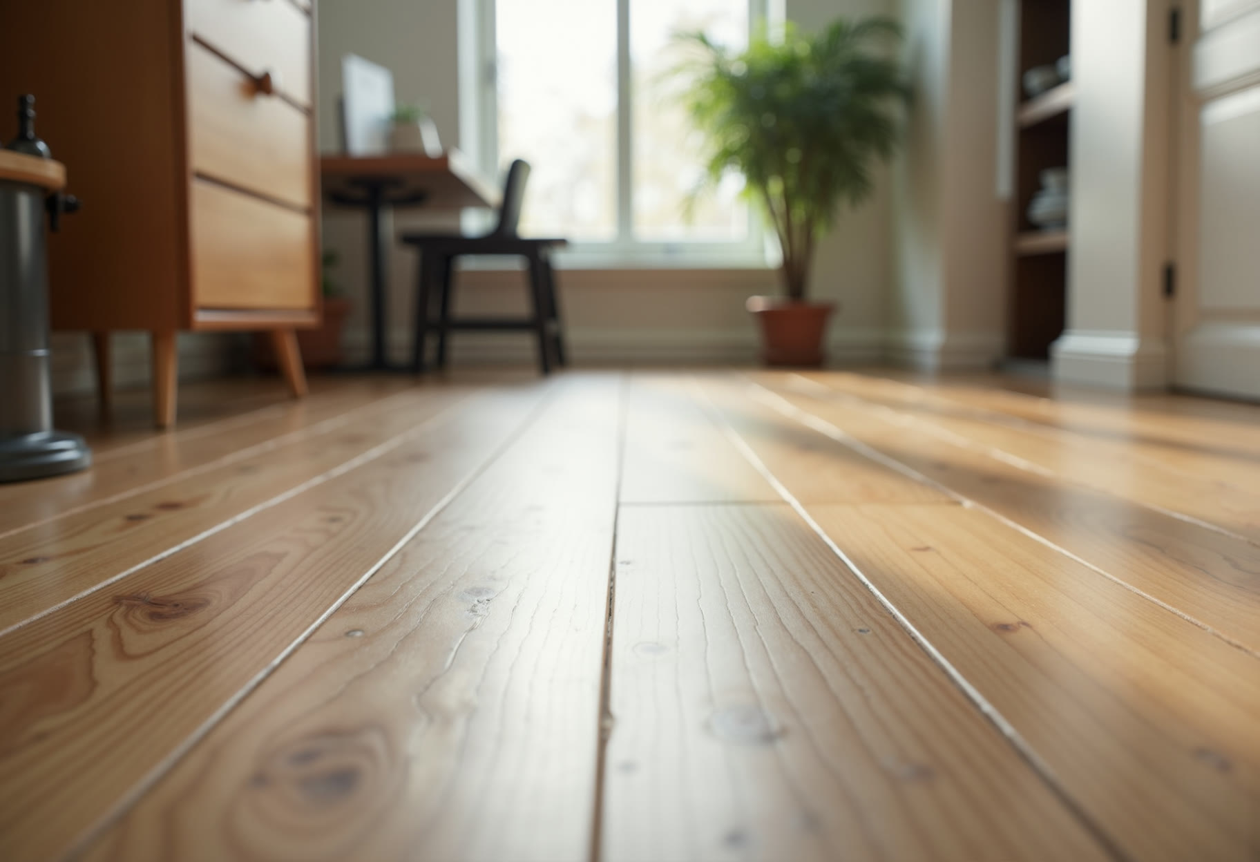 Hardwood floors with visible grain