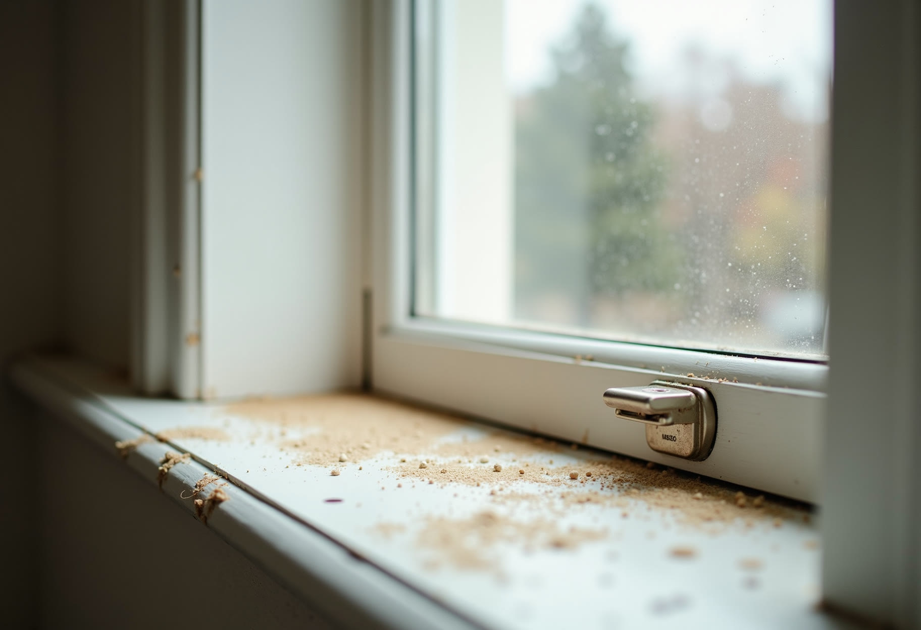 Window sills cleared of dust